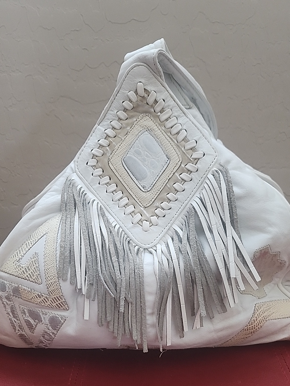 White Fringe Crossbody Bag - Stylish Boho Accent
